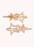 Marbelized Sparkle Star Duo Clip - Colors: Pink Irridescent Sparkle